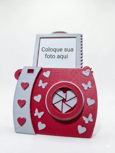 Chaveiro Câmera Mini Instax Polaroid com Suporte para Foto 3D