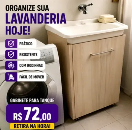 ORGANIZE SUA LAVANDERIA HOJE - MÓVEL PARA TANQUE COM RODINHAS