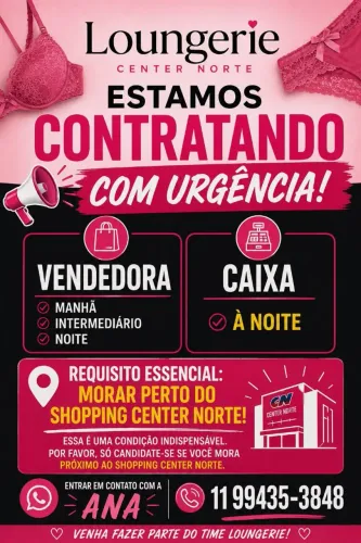 Vendedora e Operadora de Caixa