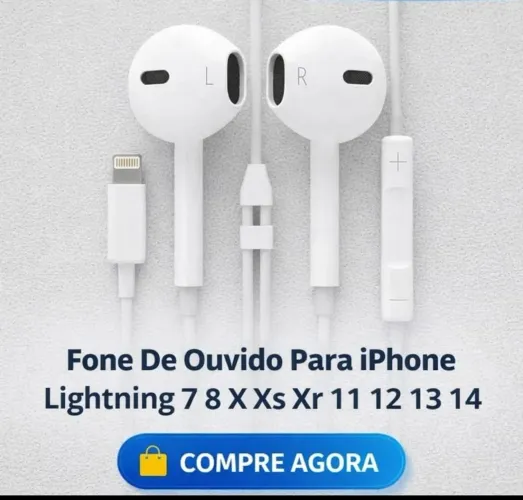 Fone de ouvido lightning iPhone 