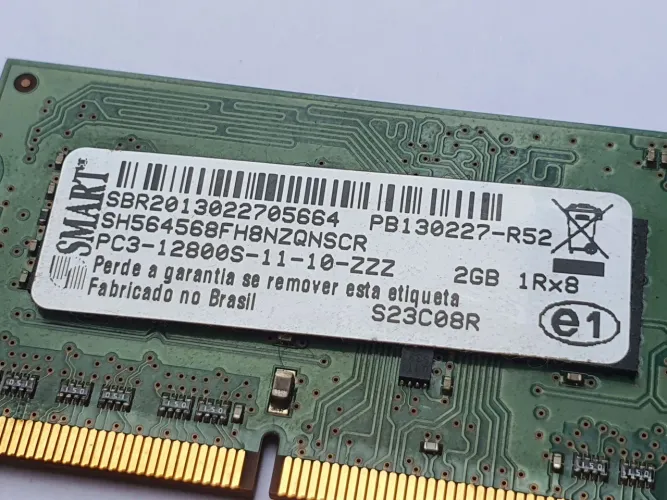 Memoria Ram Ddr3 2Gb Notebook 1600mhz Smart Pc3-12800s Original