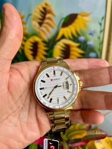 Relógio Masculino Curren Ouro Luxo