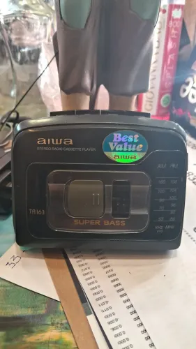 Walkman <br>Aiwa TA163 Stereo Radio Cassette Player preto