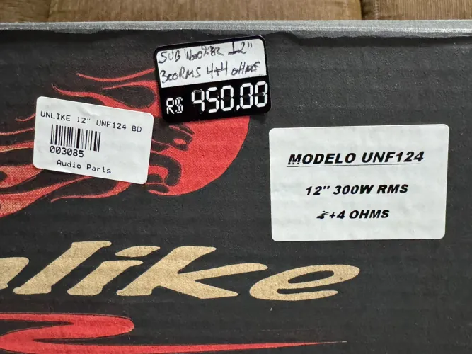 Subwoofer 12? unlike 4+4ohm 300rms na oferta só 399,00