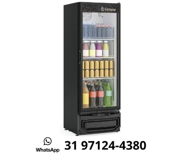 Refrigerador de Bebidas 410L Preto Gelopar