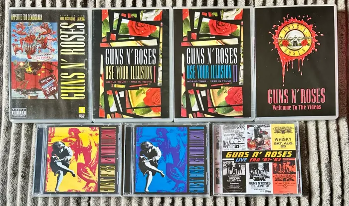 Guns N Roses Lote com 3 CDs Importados + 4 DVDS