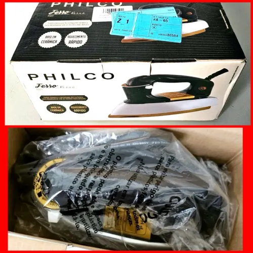 Ferro de Passar Philco Retrô 127v  Base em Cerâmica Novo + Nota Arno Black Decker
