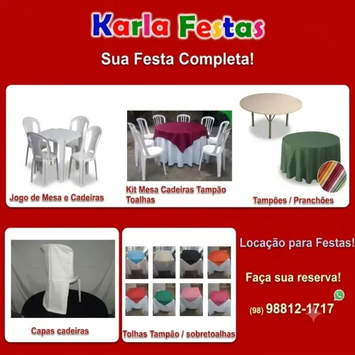 Locação de mesas e cadeiras para sua festa