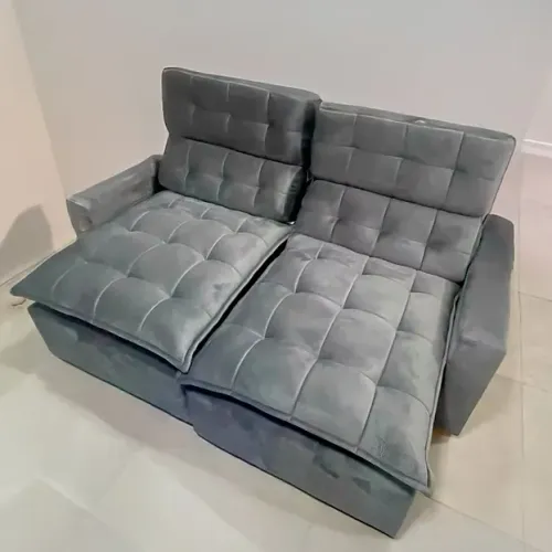 Promo! Sofá Retrátil e Reclinável Royale 2m em Tecido Veludo - Entrega e montagem Grátis 
