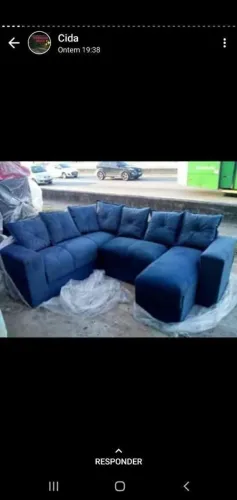 sofa canto com cheise perola