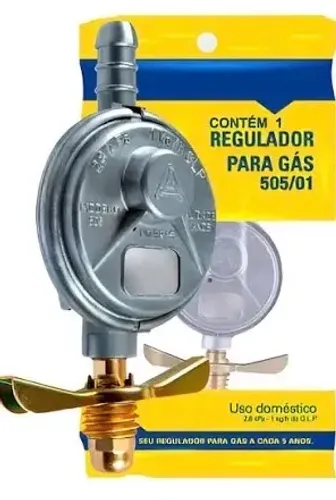 Regulador registro válvula para gás 505/01 Aliança para botijão doméstico
