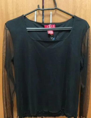 blusa coco club cyc de festa preta delicada estilo renda tanho m