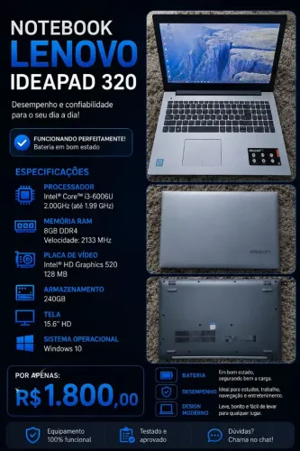 Notebook Lenovo i3 6006U