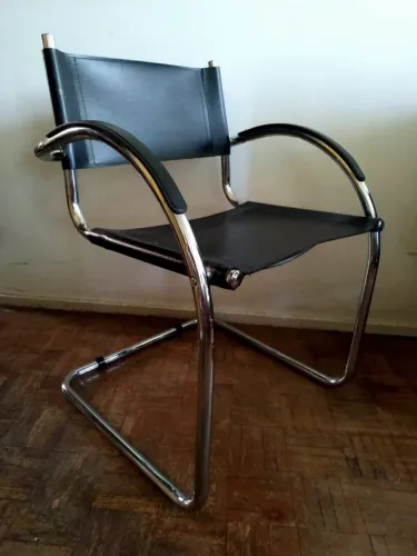 CONJUNTO 4 CADEIRAS TOK STOK EM METAL CROMADO E COURO ECOLÓGICO