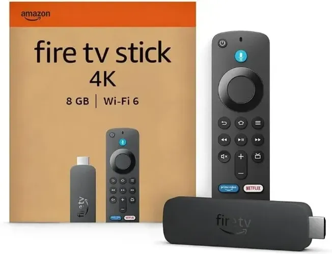 Amazon Fire TV Stick 4K com Alexa e Wi-Fi 6 | Novo, Lacrado | Controle por Voz Incluso Apa