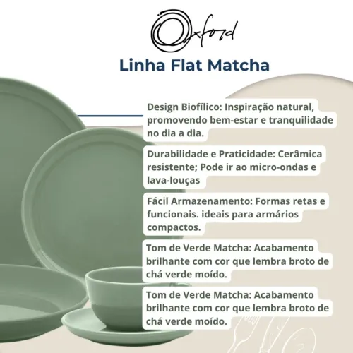 Jogo de Jantar Oxford Flat Matcha 20pc.