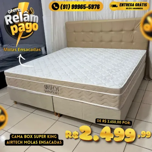 Cama Box Super King Molas Ensacadas Airtech