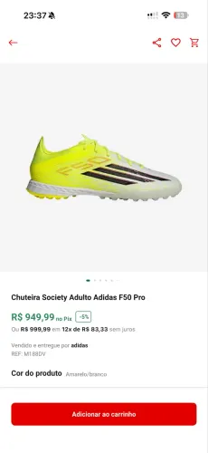 CHUTEIRA SOCIETY F50 PRO ORIGINAL SEMI NOVA