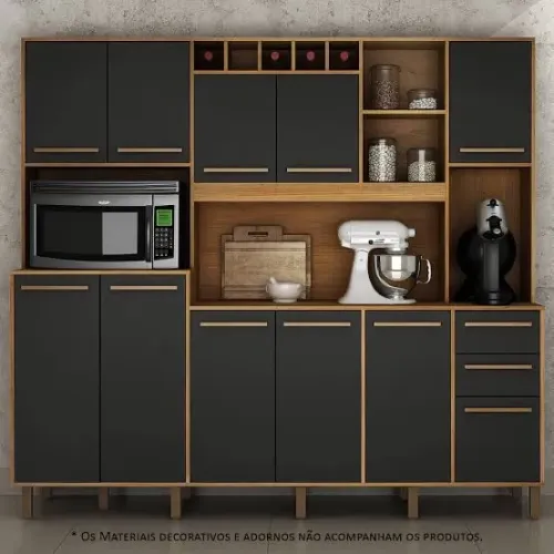 Armário de Cozinha Petra Valdemoveis, 11 Portas e 2 Gavetas - Entrega Imediata;