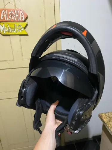 Capacete com óculos pra moto Peels escamoteavel robocop