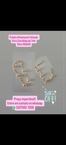Pulseira Rommanel (seminova) e pingente (seminovo)