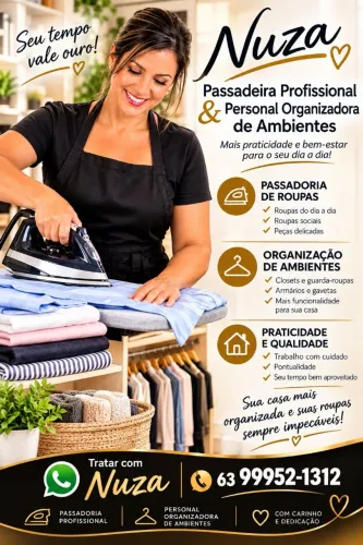 Serviço de passadeira profissional.