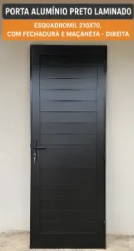 PORTA DE ALUMÍNIO PRETO LAMINADO - NOVA