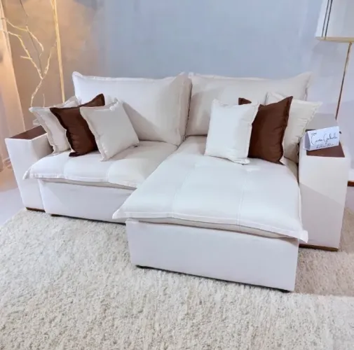 Sofá Retrátil Reclinável Softline Veludo 2,00 m Marrom
