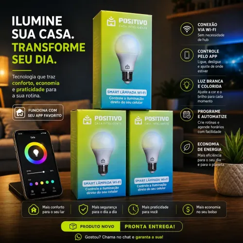 Lâmpada Smart Wi-Fi Positivo Casa Inteligente