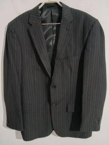 BLAZER MASCULINO CIA DO TERNO RISCA DE GIZ PRETO N48 IMPECÁVEL
