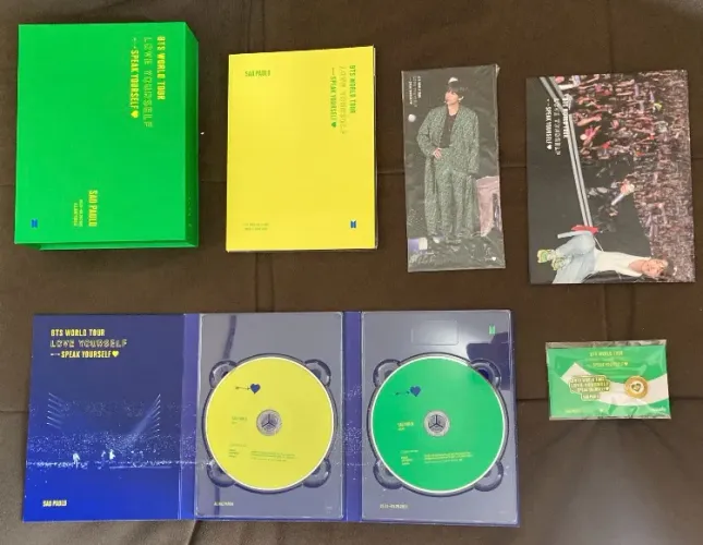 BTS dvd São Paulo Brasil tour love yourself speak bookmark tae completo com pin exclusivo 