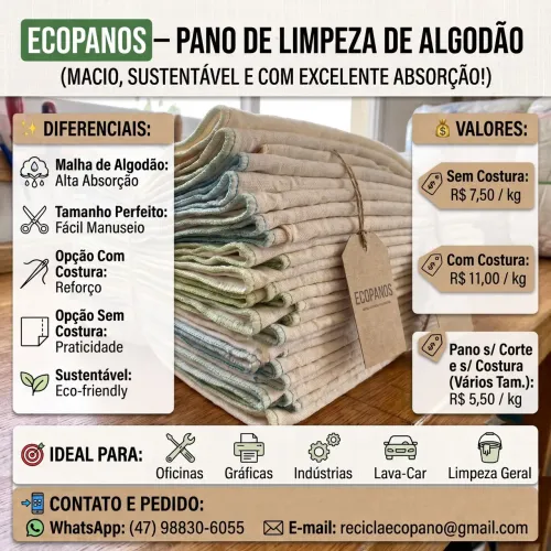 Pano Multiuso Limpeza Pesada - Ideal para Oficina, Graxa e Indústria