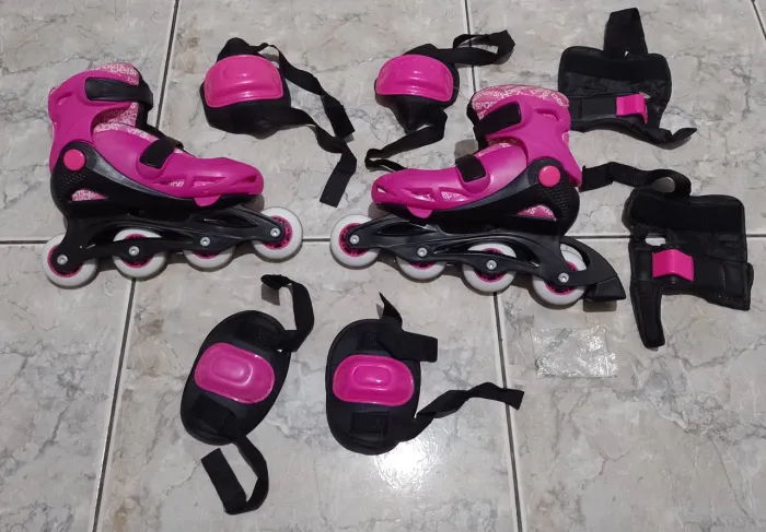 Patins Roller Bel Sports Rosa Ajustável