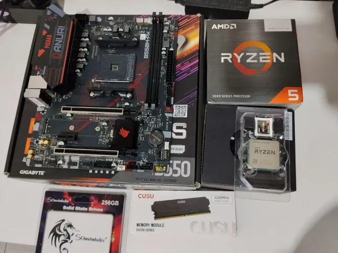 ? KIT RYZEN 5 5600G + 8GB DDR4 3200 + SSD 256GB + B550 | VÍDEO INTEGRADO