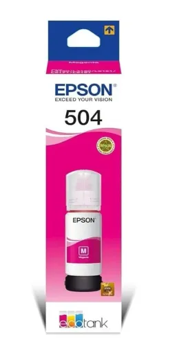 Tinta Epson EcoTank Original T504 Magenta T504320 - Garrafa Nova