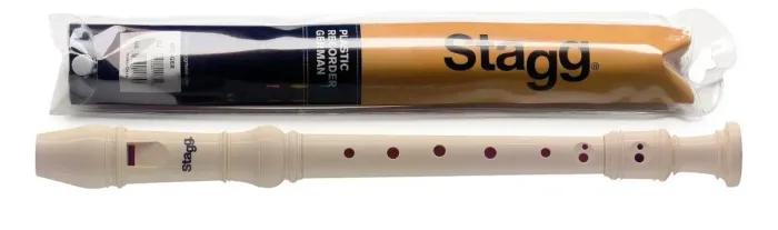 Flauta Doce Stagg Germânica Bag E Limpador Marfim