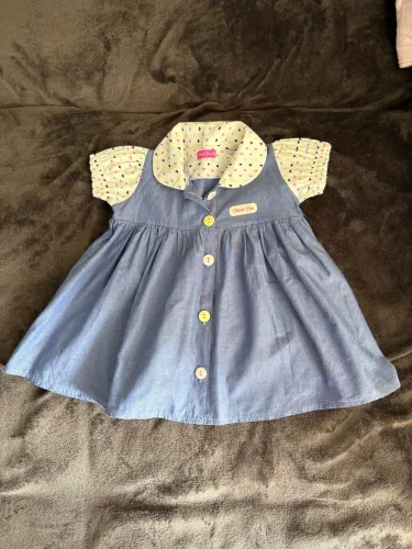 Vestido Mundo Nina, em algodão, Tam. 6 a 9 meses