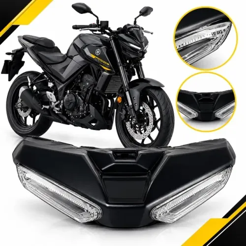 Lente farol auxiliar moto mt 03 2021 a 2025