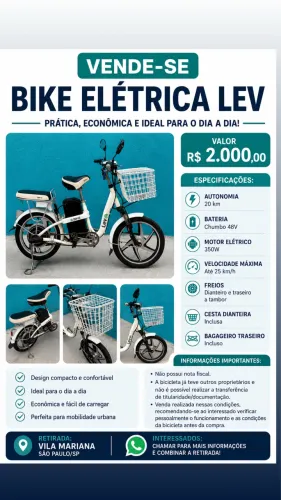 Bicicleta elétrica Lev