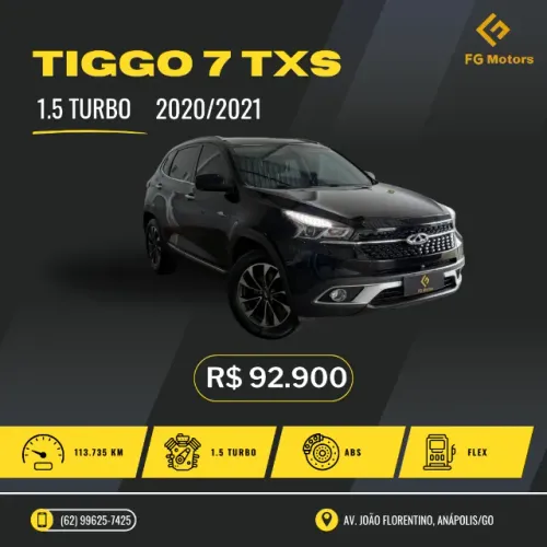 Chery Tiggo 7 TXS 1.5 16V Turbo Flex Aut. 2021