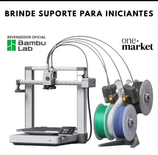impressora 3D Bamboo lab A1 com 7 rolos de filamento