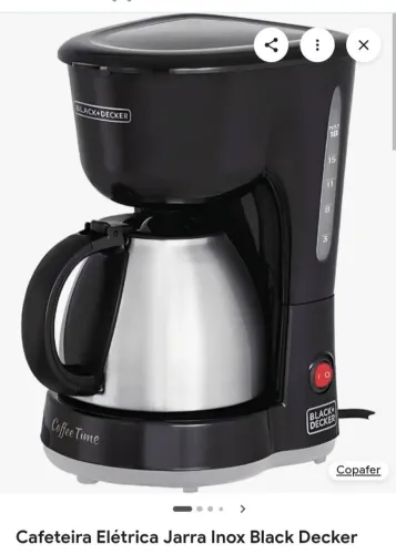 Cafeteira elétrica Black Decker CM15 inox 110v