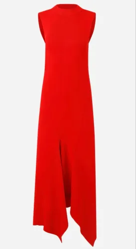 Vestido vermelho assimétrico