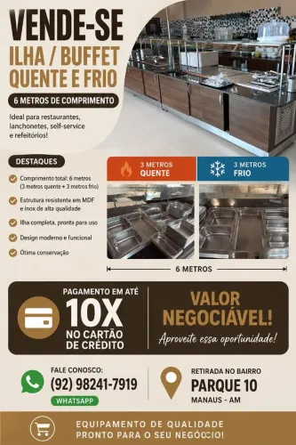 Balcao de refeicao quente e frio