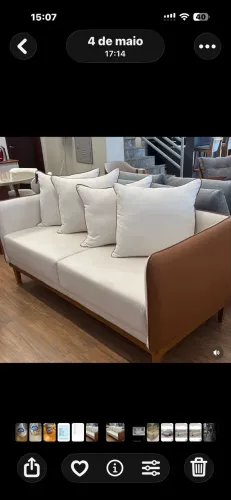 Sofá de  linho  para sala de estar semi novo