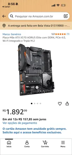 Placa mãe X570 aorus