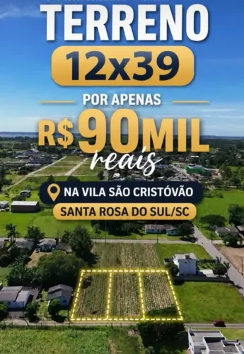TERRENO À VENDA - 468 m² | VILA SÃO CRISTÓVÃO - SANTA ROSA DO SUL/SC