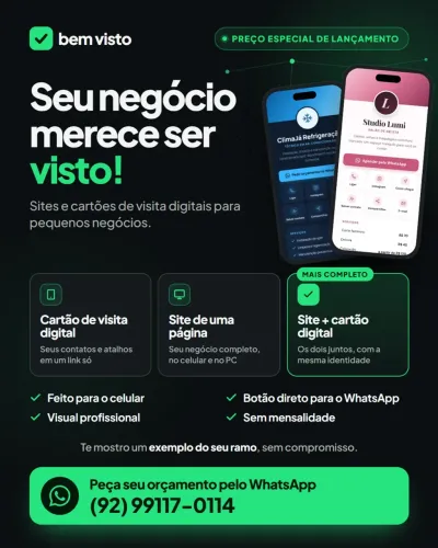 Site + Cartão Digital para Divulgar seu Negócio