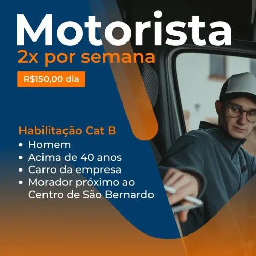 Motorista 2x por semana