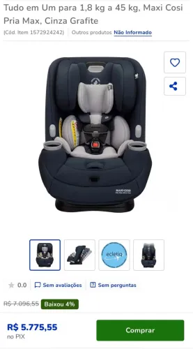Cadeira Veicular Infantil Maxi-Cosi Pria All-in-one